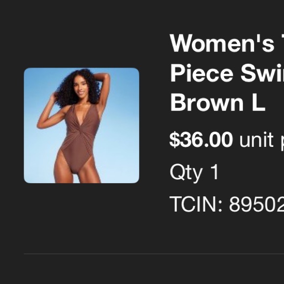Brown Halter One-Piece Swimsuit - Picture 6 of 6